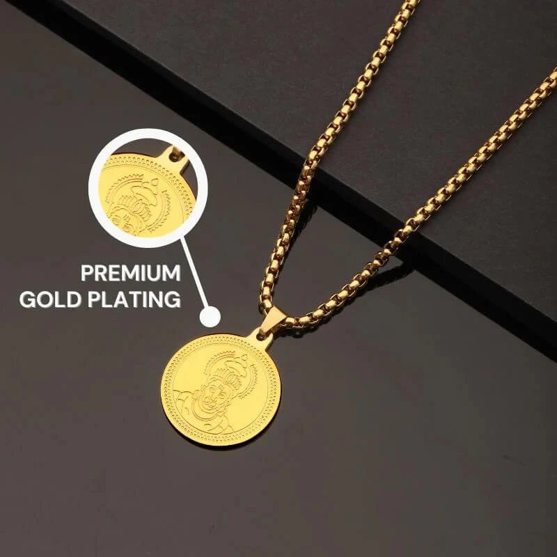24K Gold Plated Hanuman Ji Coin Necklace™ | Strength Shield