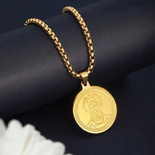 24K Gold Plated Hanuman Ji Coin Necklaceβ’ | Strength Shield