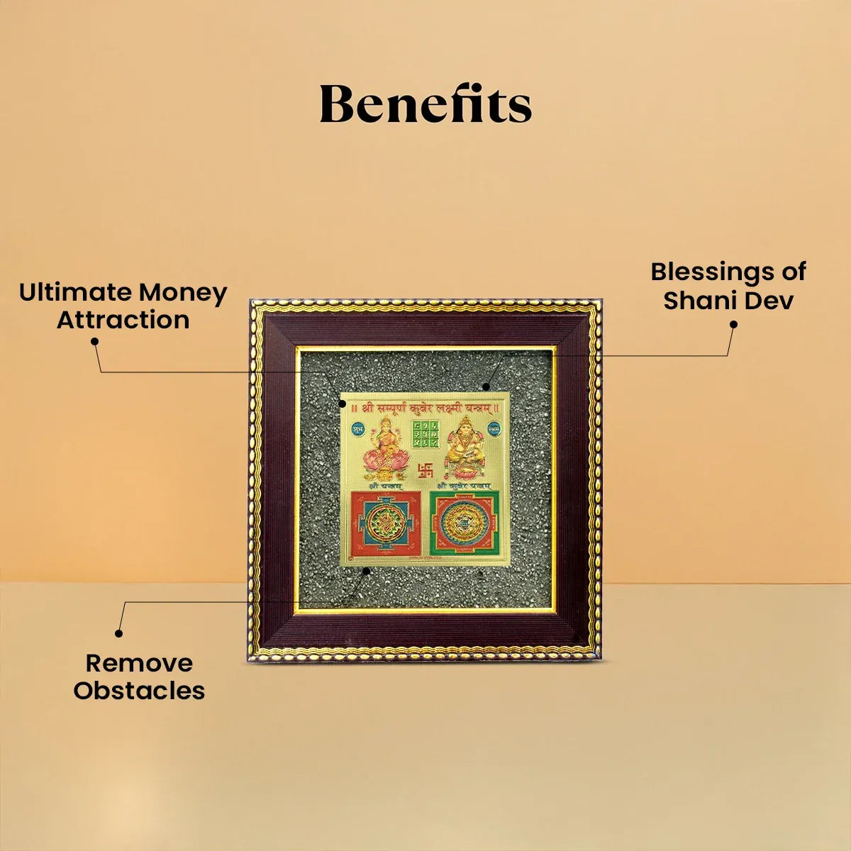 Pyrite Lakshmi Kuber Yantra Frame™ | Attract money & opportunities