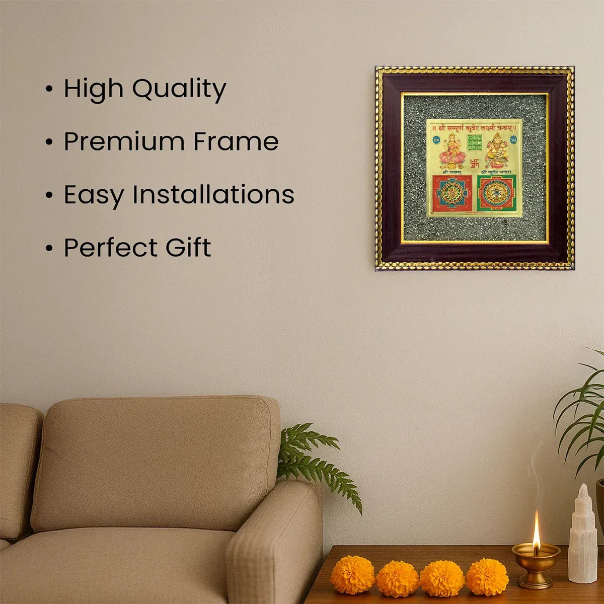 Pyrite Lakshmi Kuber Yantra Frame™ | Attract money & opportunities