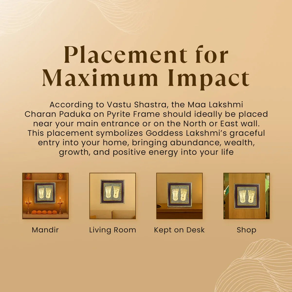 Pyrite Maa Lakshmi Charan Paduka Frame™ | Money & Success Magnet