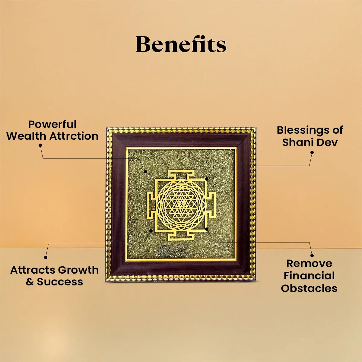 Pyrite Shree Yantra Frame™ | Clear financial & life blockages
