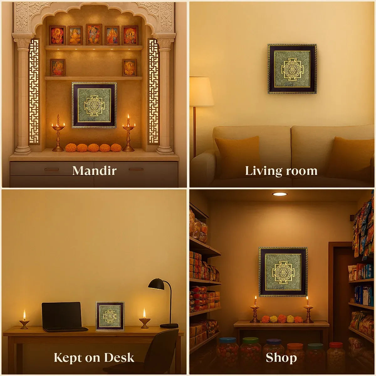 Pyrite Shree Yantra Frame™ | Clear financial & life blockages
