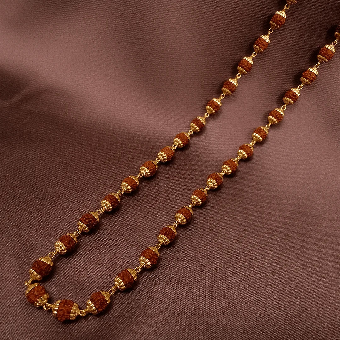 Golden Rudraksh Mala™| Protection with Presence