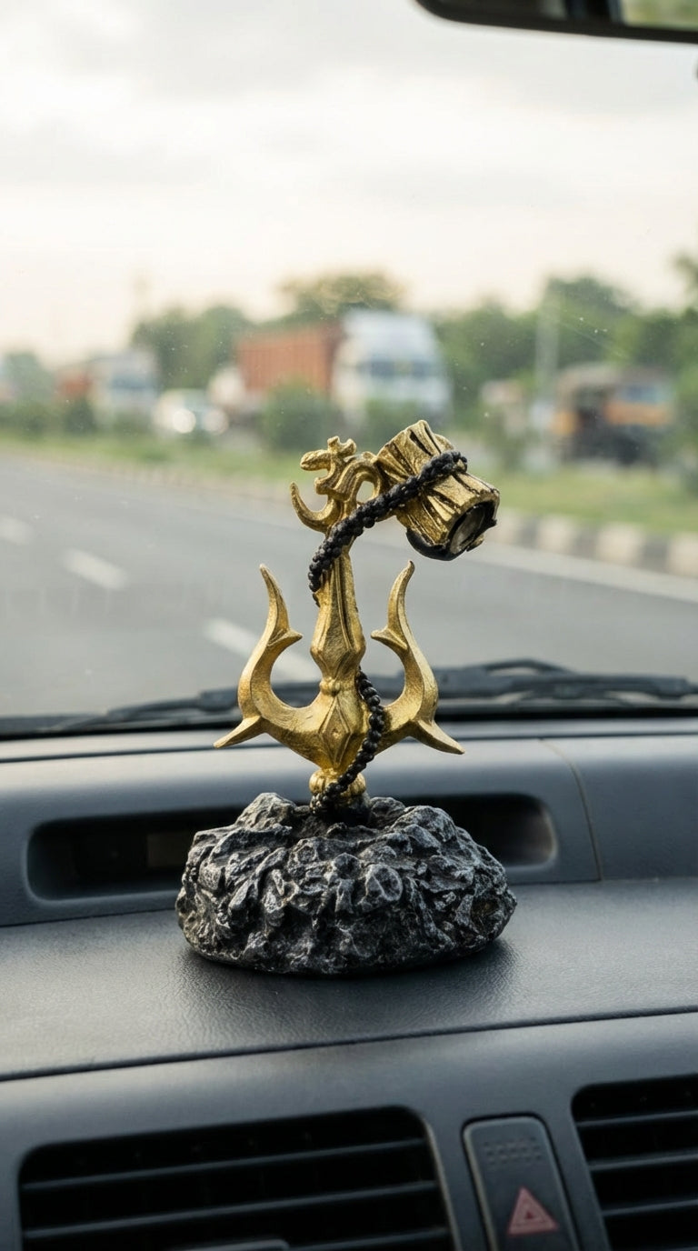 Mahadev Trishul & Damru Idol™ | Sacred Symbol of Strength and Rhythm