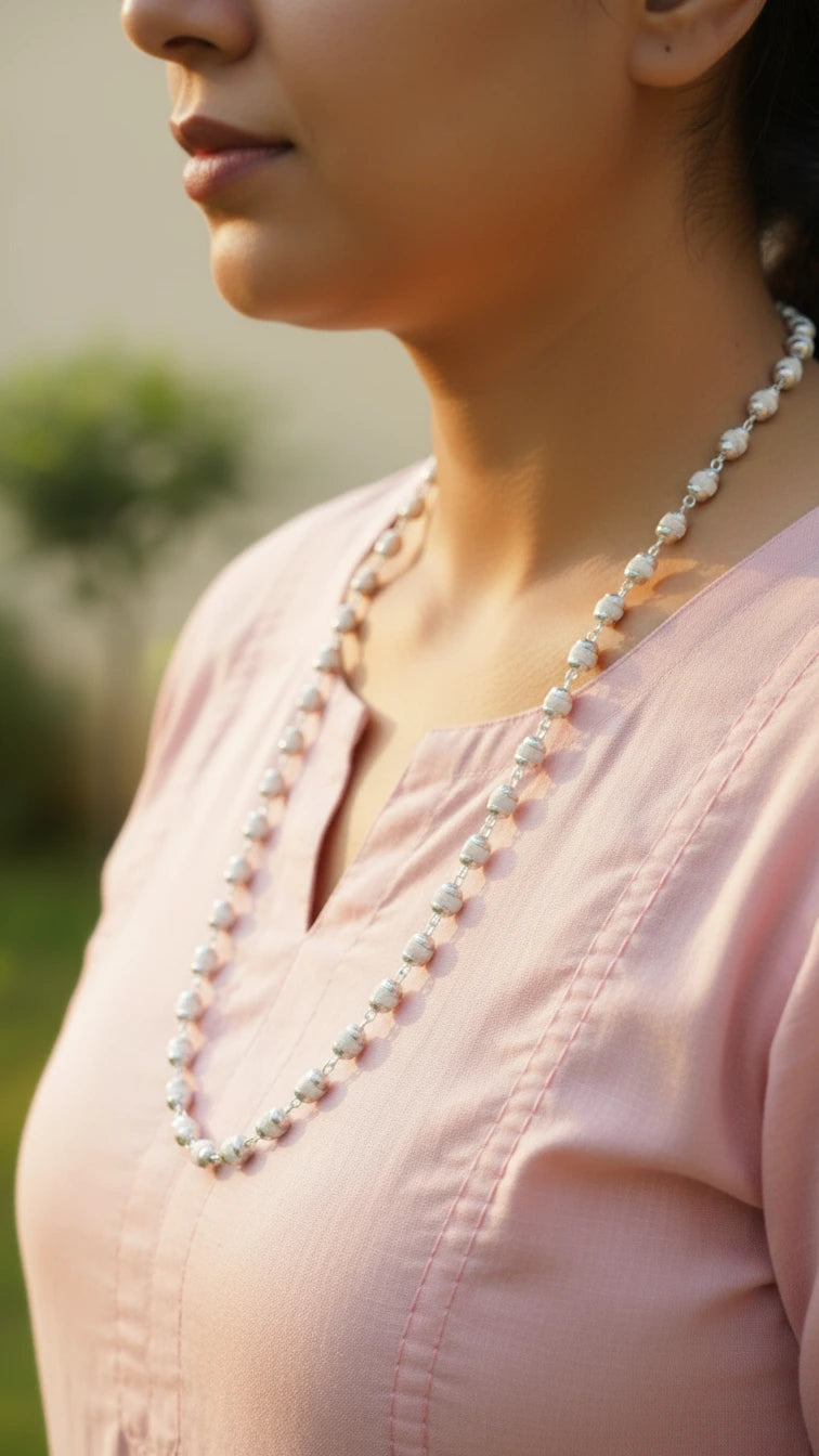 Silver Plated Tulsimala™ | Krishna Divya Vardhan