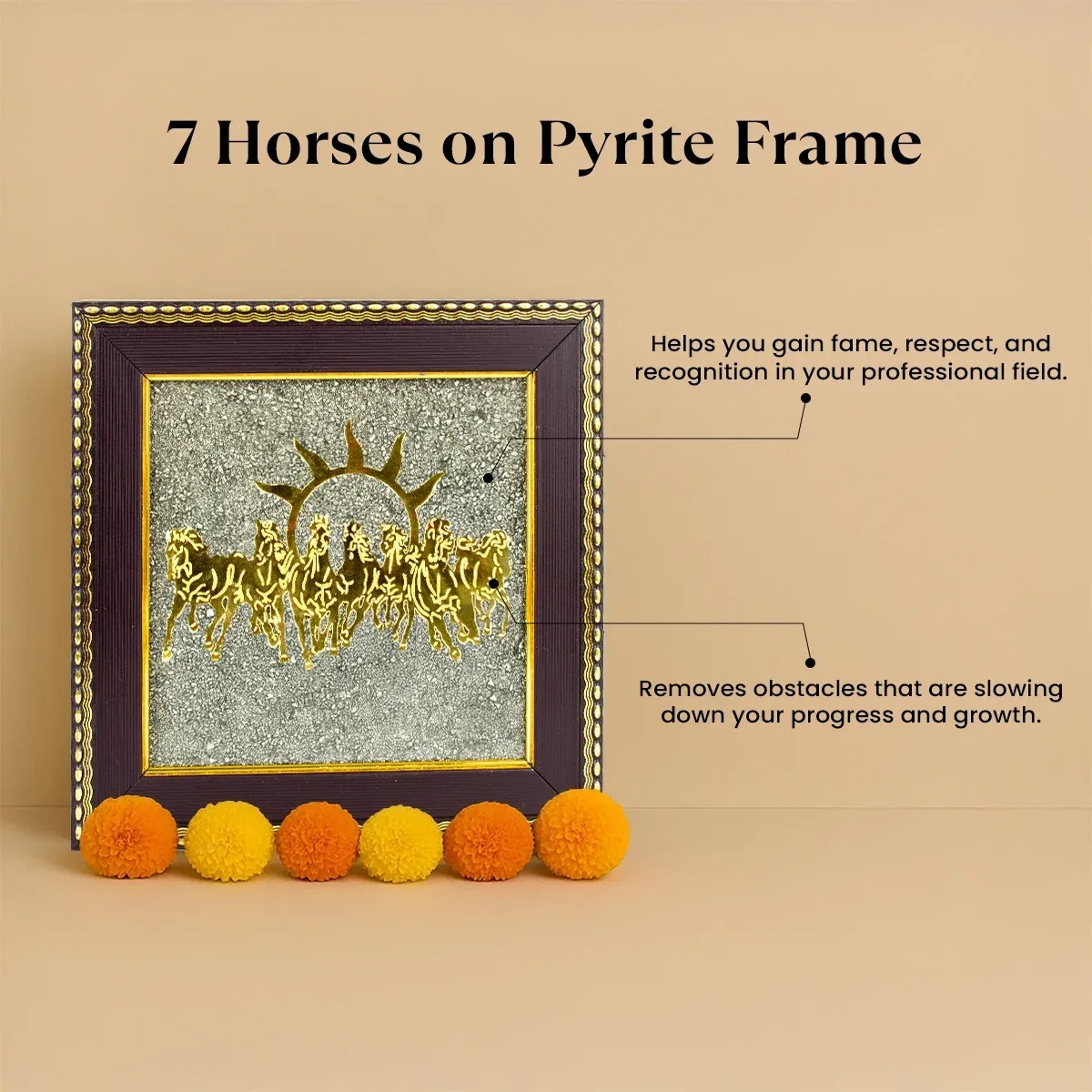Pyrite 7 Horses™ | Money Magnet Frame