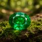 image of oval emerald stone with natural background in webp format