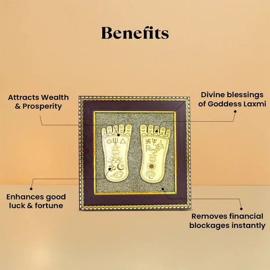 Pyrite Maa Lakshmi Charan Paduka Frame™ | Money & Success Magnet