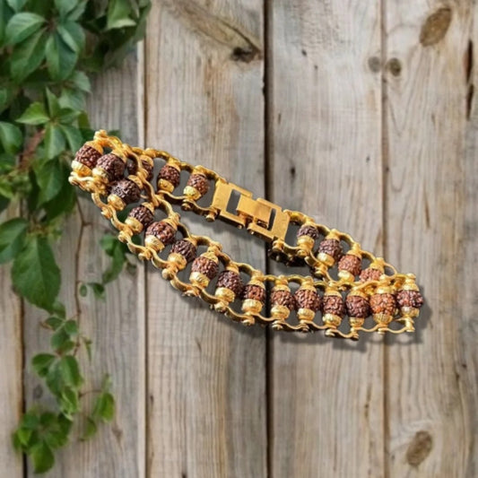 Golden 5 Mukhi Rudraksha Bracelet™ | Strength & Blessings