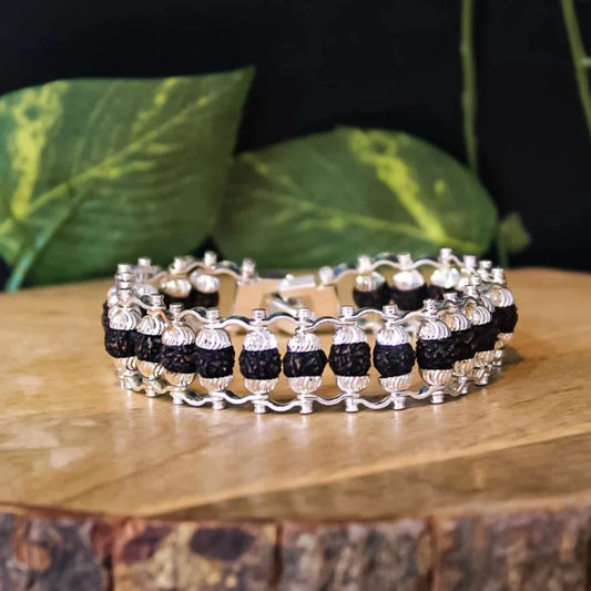 Silver 5 Mukhi Rudraksha Bracelet™ | Energy Shield